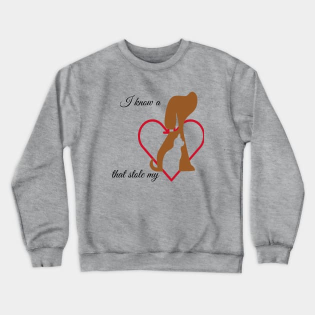 Cat/Dog Stole Heart Crewneck Sweatshirt by Courtney's Creations